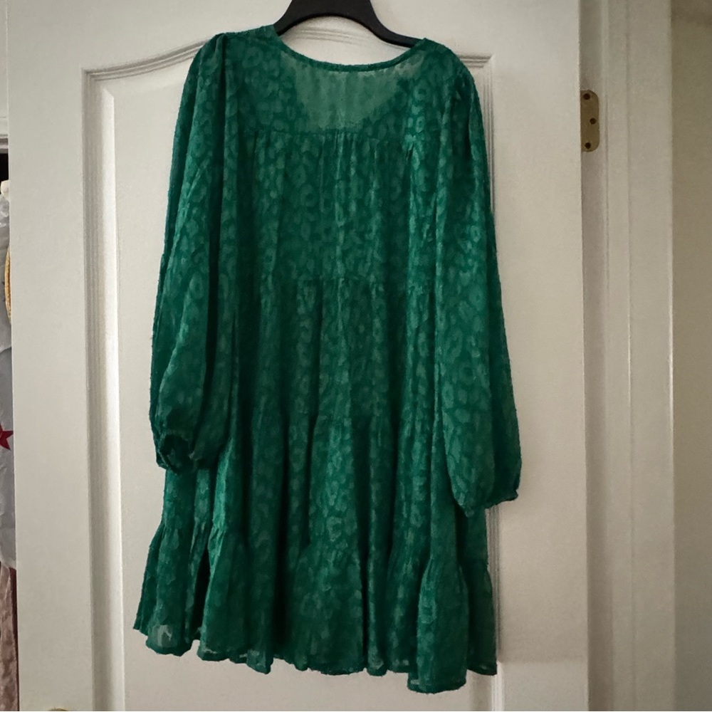 Green Leopard Print Dress- cute dress